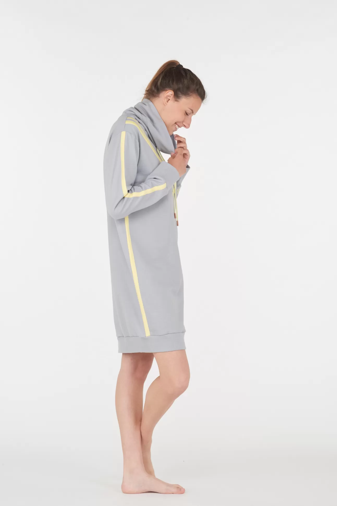 Maison Lejaby Robes T-Shirt Et Robes Pull*Robe Sweat Grise Clair Issue De Fibres V G Tales Galusha