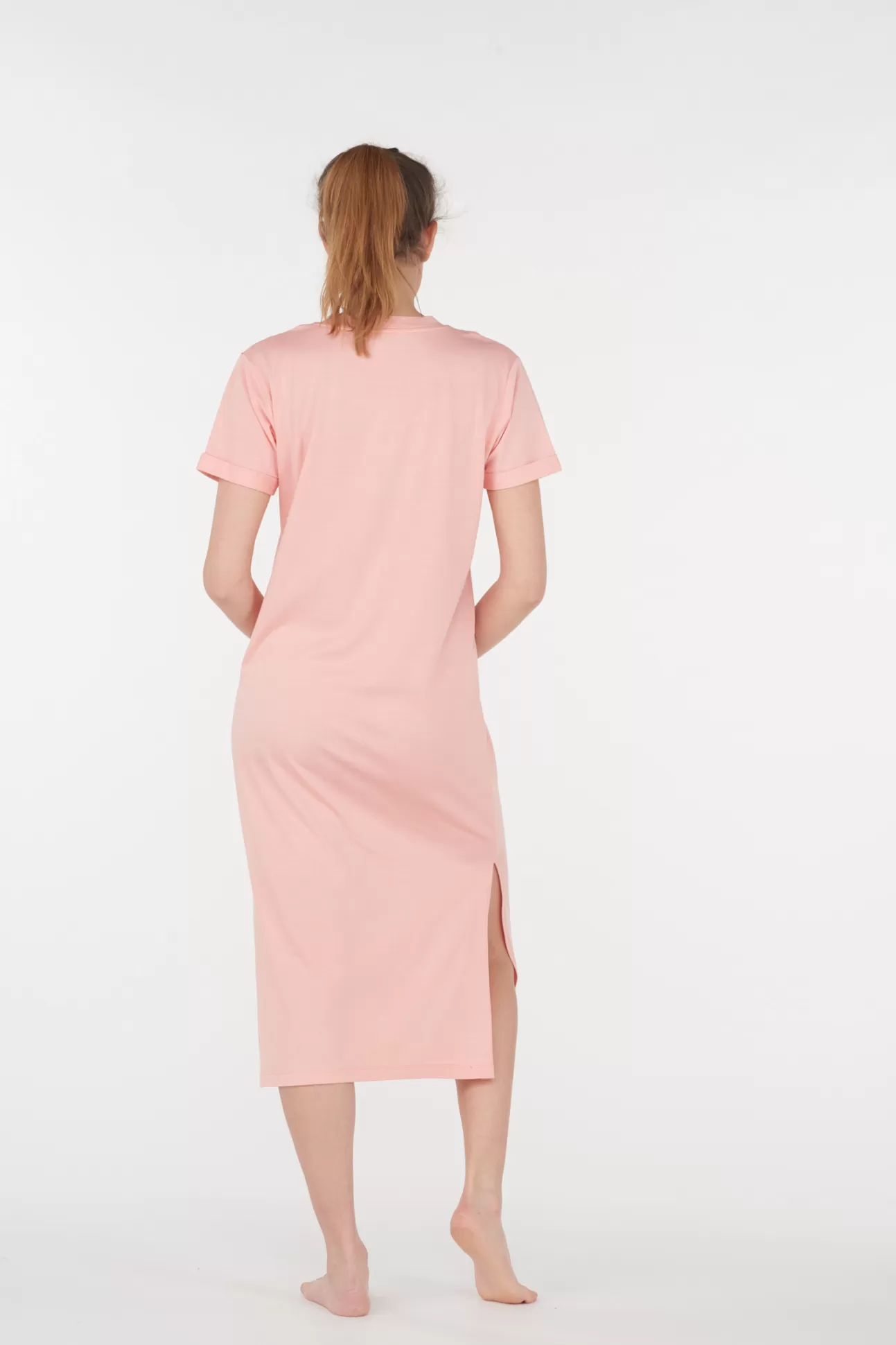 Maison Lejaby Robes T-Shirt Et Robes Pull*Robe T-Shirt Rose Clair Issue De Fibres V G Tales Abricot
