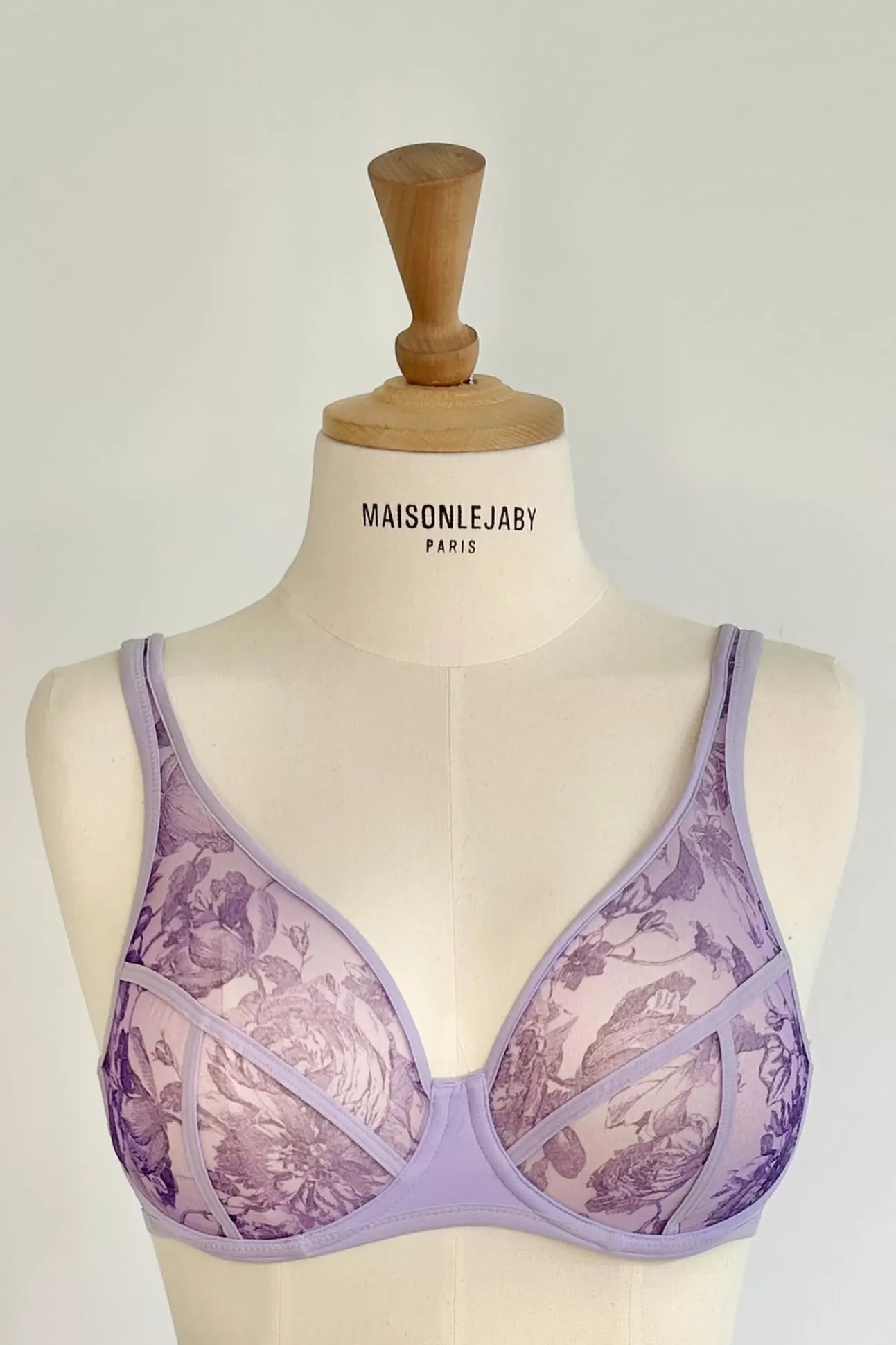 Maison Lejaby Bonnets F, G, H*Soutien-Gorge Armatur Grande Taille Imprim Floral Parme Gravure Pensee