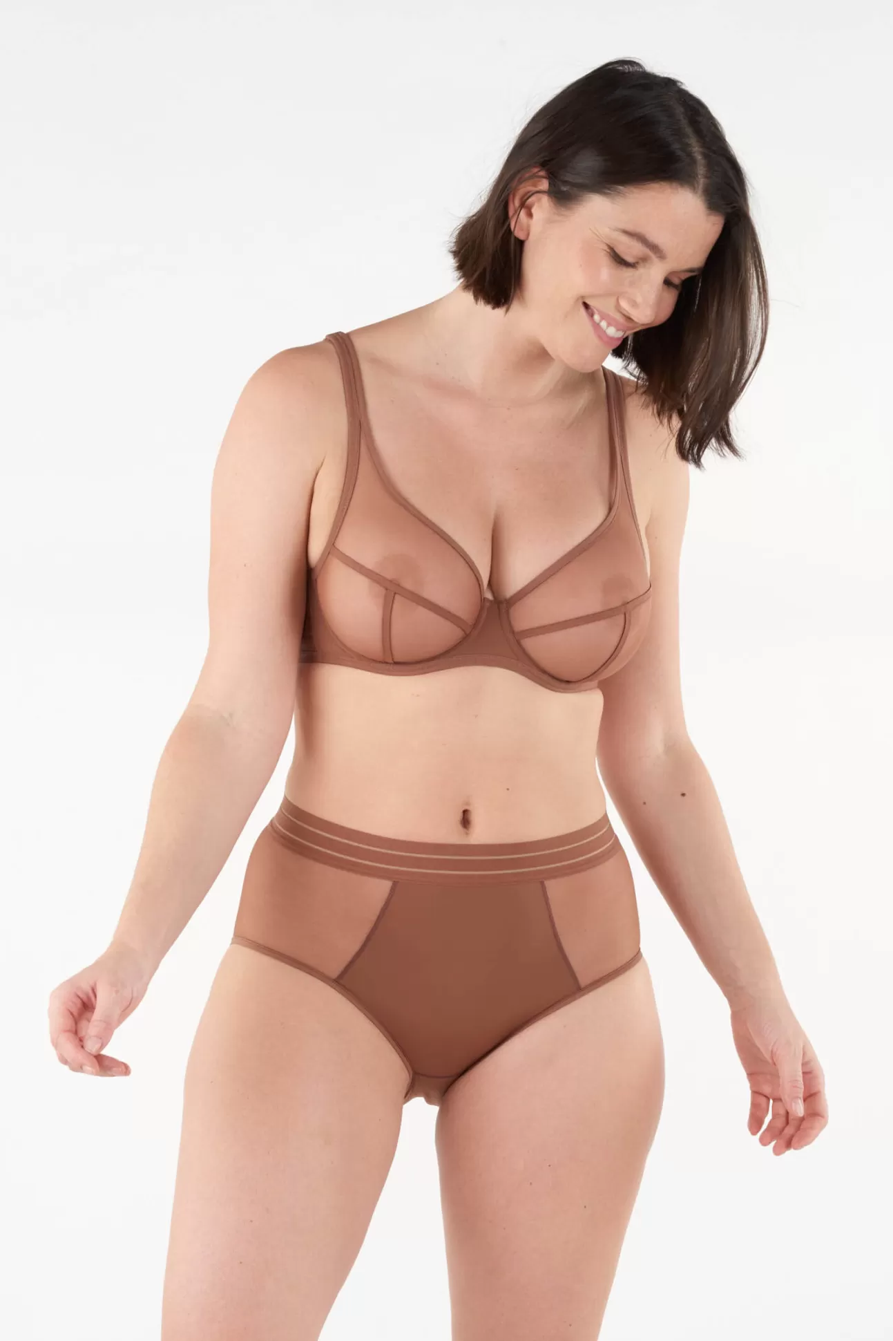 Maison Lejaby Les Invisibles*Soutien-Gorge Armatur Grande Taille Marron En Lycra® Cocoa
