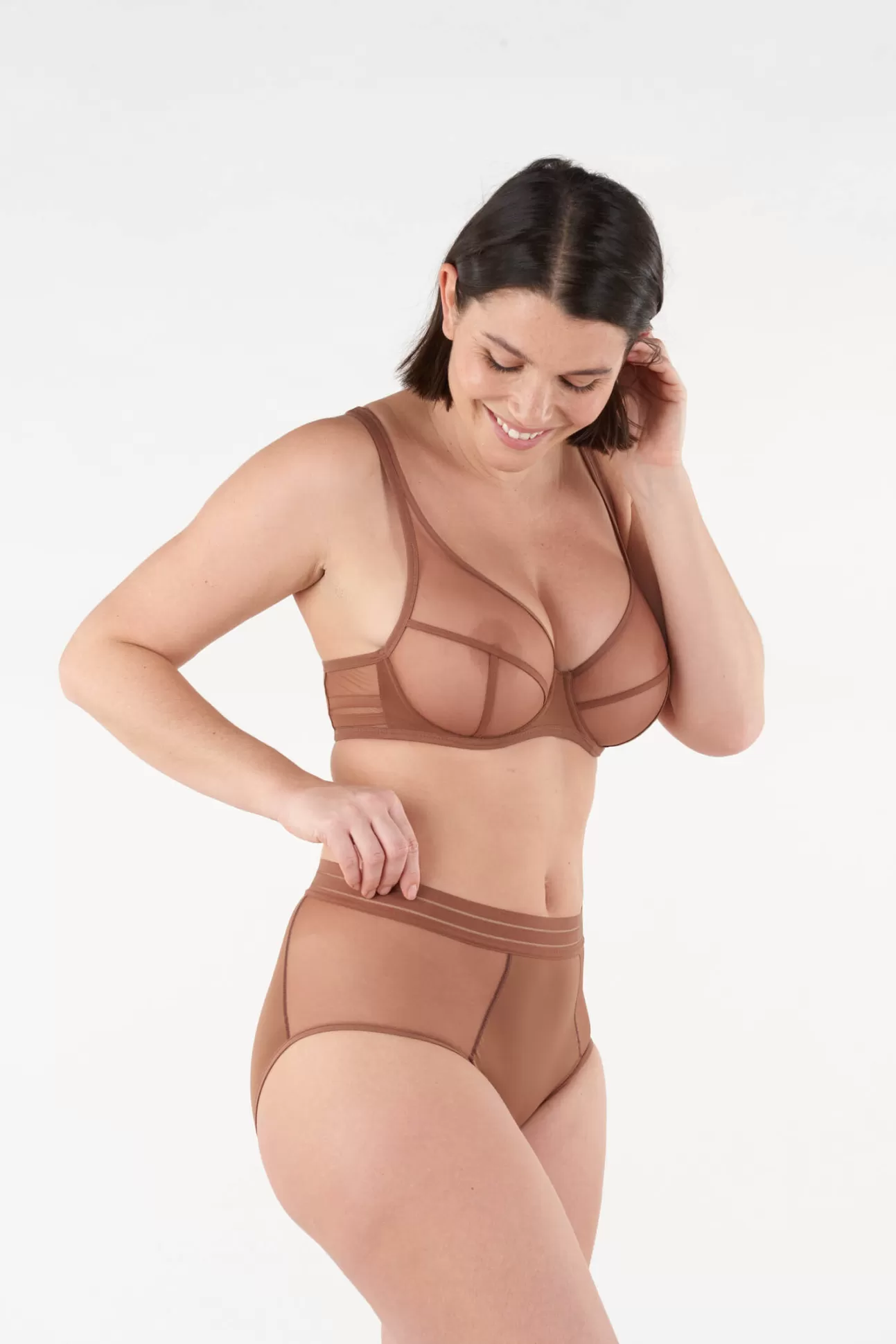 Maison Lejaby Les Invisibles*Soutien-Gorge Armatur Grande Taille Marron En Lycra® Cocoa